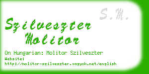 szilveszter molitor business card